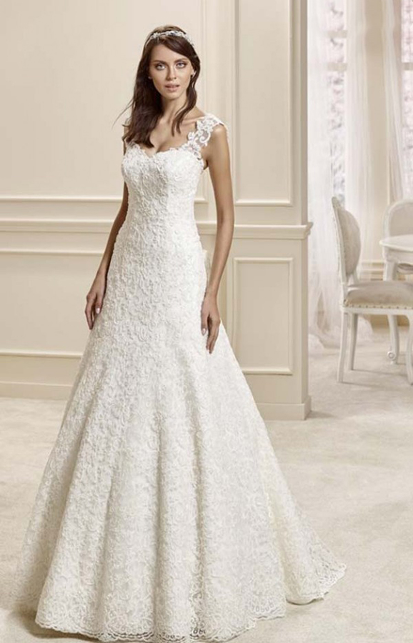 Tafta İşleme Fransız Güpür Gelinlik